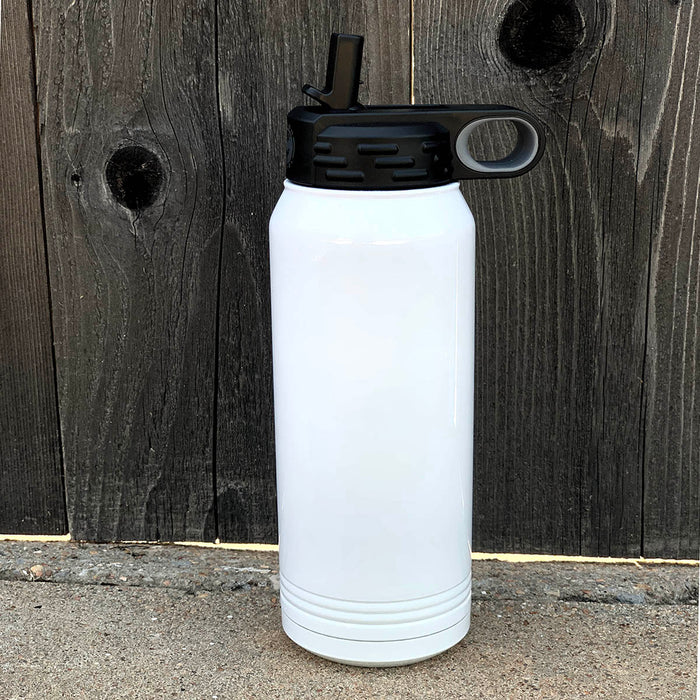 Botella de agua con tapa deportiva de 32 oz con logotipo de color - Vaso aislado de acero inoxidable