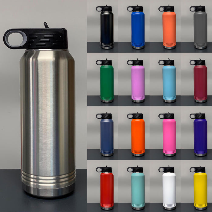 GenRight 32 oz. Insulated Laser Engraved Stainless Steel Water Bottle  (Choose Color)