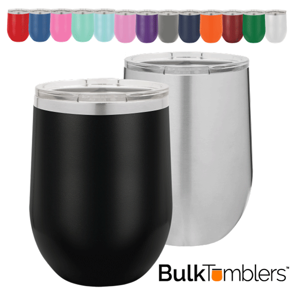 24-PACK - 12 oz. Sublimation Stemless Stainless Steel Wine Tumbler