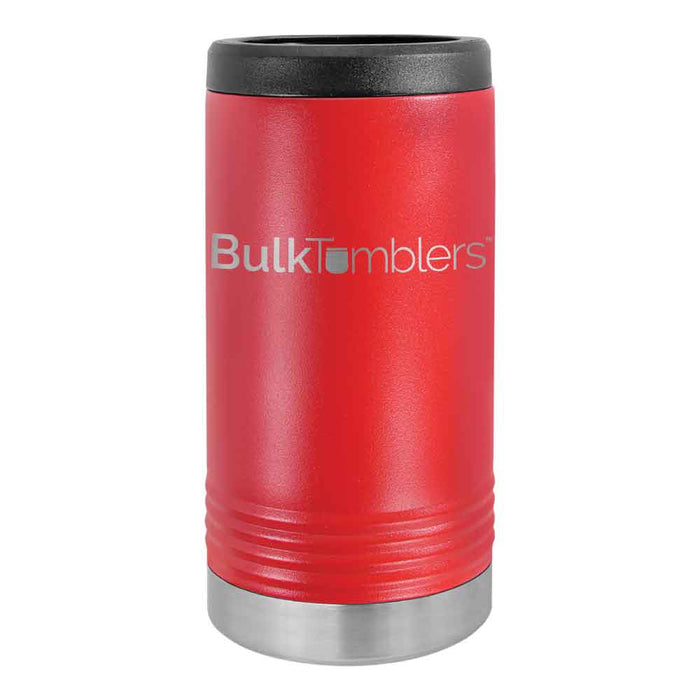 Promo Personalized Skinny Beverage Holder for Slim Can w Logo Laser Engraved on Insulated Stainless Steel