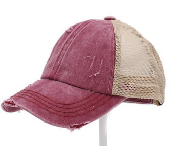 Monogram Trucker Hat Baseball Hat Distressed Baseball Hat 