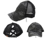 Authentic Black Camouflage CC Beanie CrissCross High Ponytail Trucker Hat Camo Distressed Wash Denim Baseball Hat