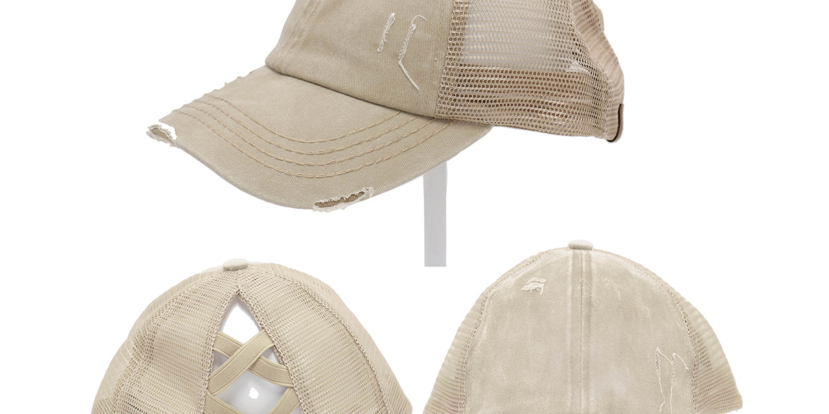 Denim Cc Ponytail Hats Wholesale Authentic Khaki CC Beanie