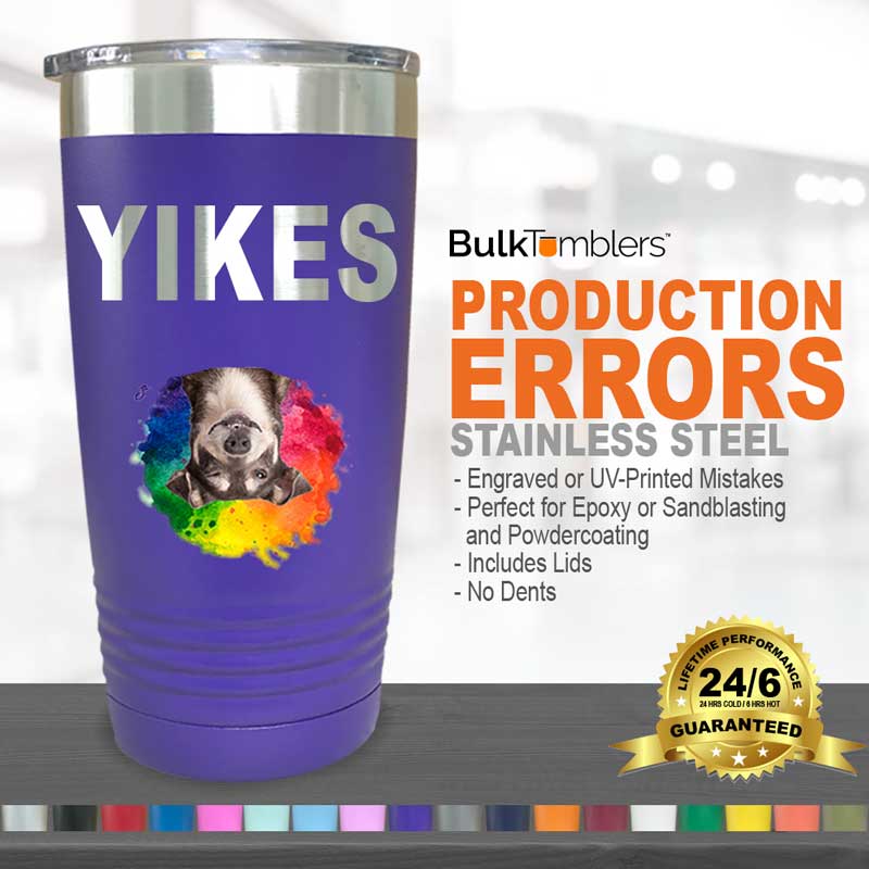 Case of 24 Laser Engraved Mistakes 20 Oz FuhCup™ Tumblers with Clea