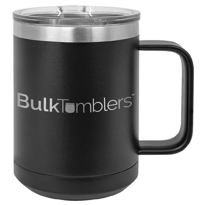 Custom Coffee Tumbler - 20 oz Silver Insulated Tumbler with Handle