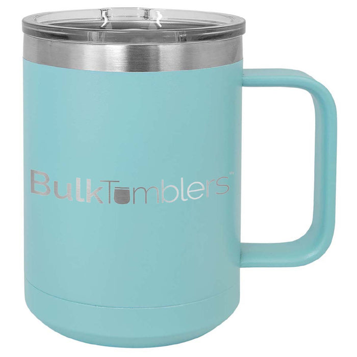 Personalized 20 oz Stainless Steel Tall Insulated Coffee Mug with Handle  and Lid - Customized with Your Name or Text
