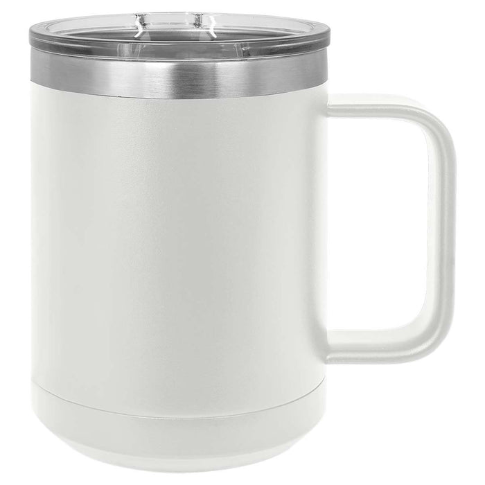 White Sublimation Travel Mug with Lid + Handle (24/case)