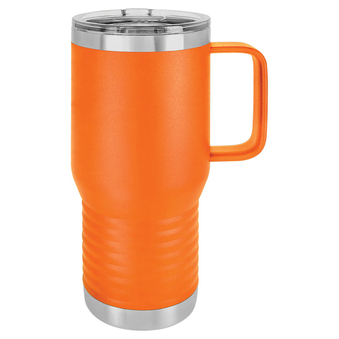 20 oz Stainless Steel Insulated Travel Tumbler with Handle - Powder Coated (Blank)