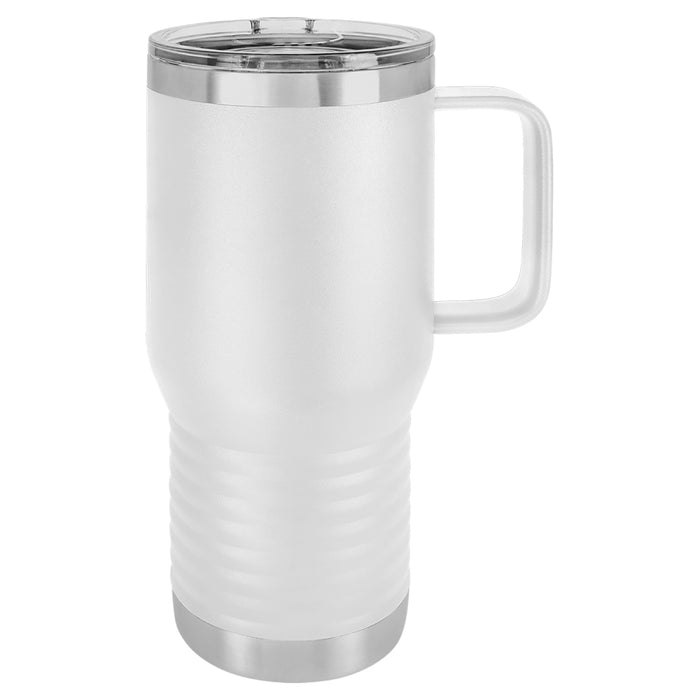 20 oz Stainless Steel Insulated Travel Tumbler with Handle - Powder Coated (Blank)
