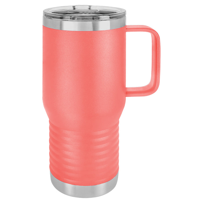 20 oz Tumbler Mug with Lid and Straw, Insulated Travel Coffee Mug with  Handle