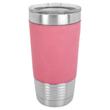 Blank 20 oz Faux Leather Tumbler, Insulated Stainless Steel + Lid