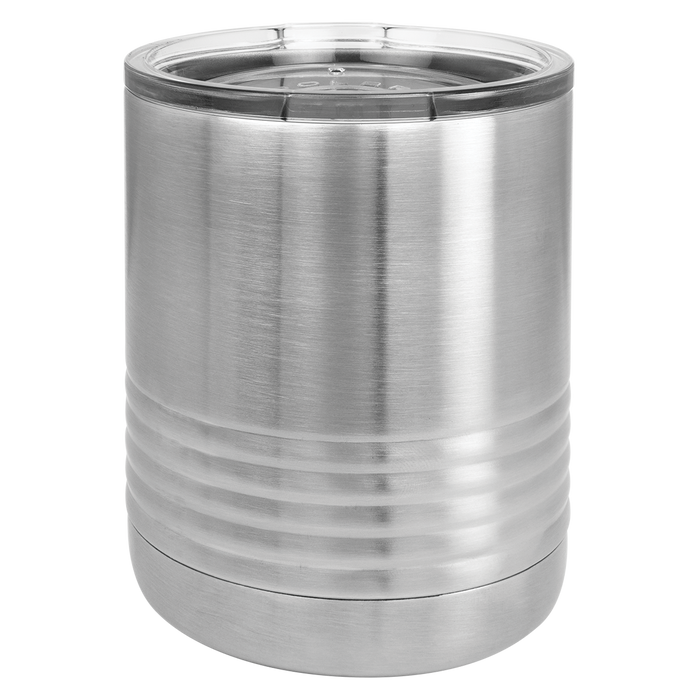 Vaso Lowball Highball de 10 oz con logotipo grabado con láser en vasos aislados de acero inoxidable Rocks + tapa