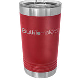 16 oz Pint Glass w Logo Laser Engraved on Insulated Stainless Steel Beer Tumblers + Lid