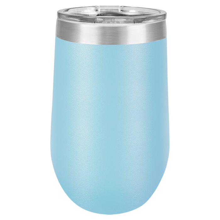 16 oz Blank Stainless Steel Insulated Stemless Wine Tumbler with Lid