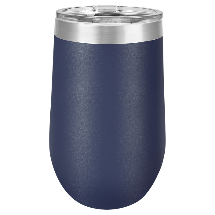 16 oz Blank Stainless Steel Insulated Stemless Wine Tumbler with Lid