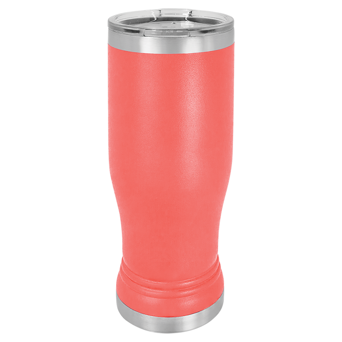 Blank 20 oz Beer Pilsner Double Wall Tumbler, Insulated Stainless Steel + Lid