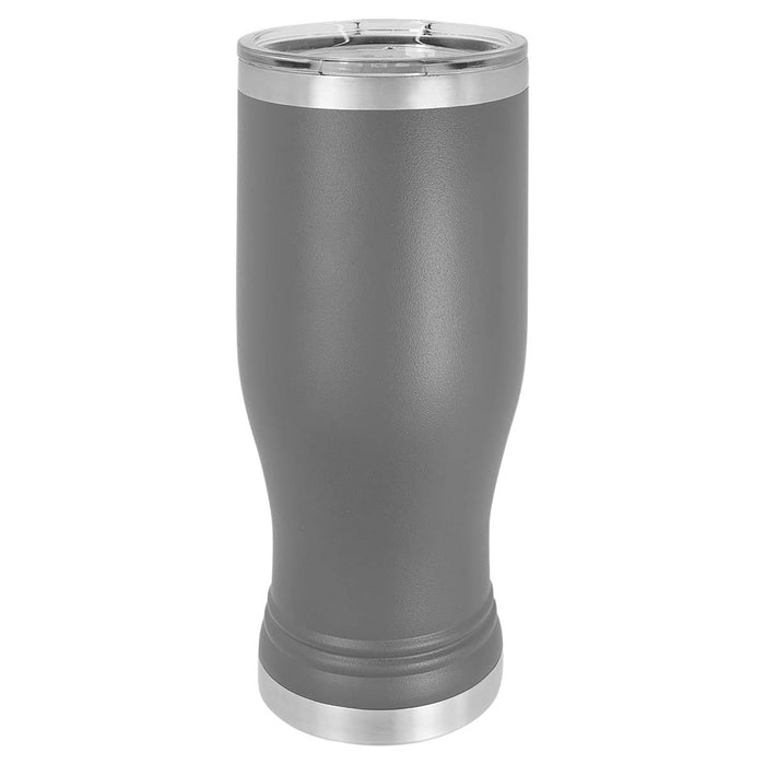 Blank 20 oz Beer Pilsner Double Wall Tumbler, Insulated Stainless Steel + Lid