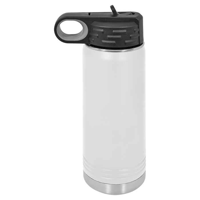 Botella de agua deportiva aislada en blanco con recubrimiento de polvo de acero inoxidable de 20 oz Polar Camel