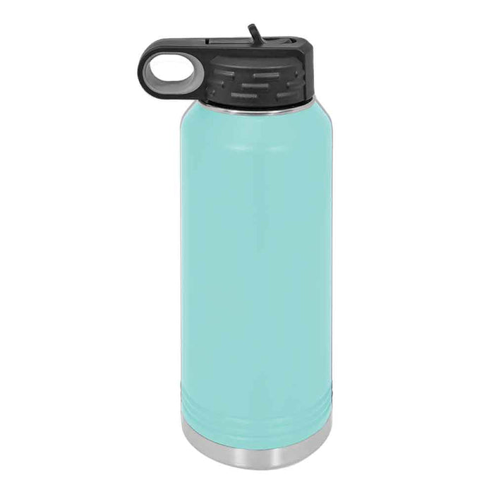 Botella de agua deportiva aislada en blanco con recubrimiento de polvo de acero inoxidable de 32 oz Polar Camel