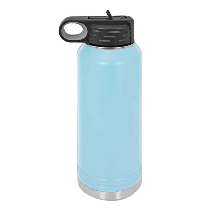 Botella de agua deportiva aislada en blanco con recubrimiento de polvo de acero inoxidable de 32 oz Polar Camel