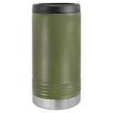 Portavasos delgado en blanco para latas delgadas - Enfriador de latas aislado de acero inoxidable