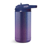 12 oz kids sport water bottle flip lid and straw - ombre purple nightshade holographic glitter