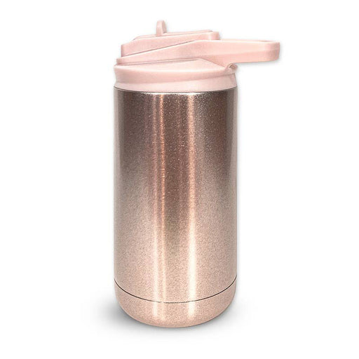 12 oz kids sport water bottle flip lid and straw - rose gold glitter