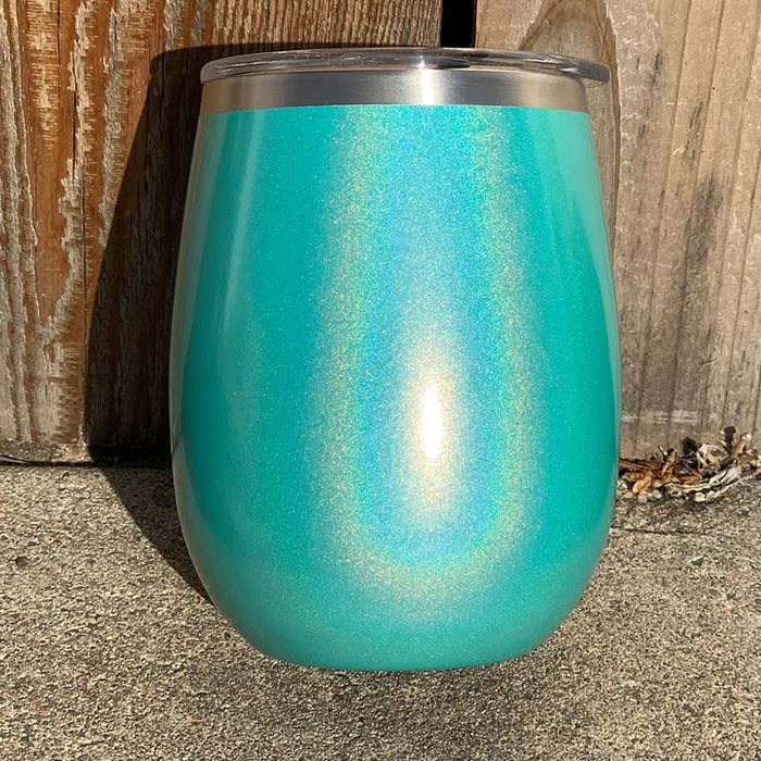 14 oz XL Holographic Glitter Wine Tumbler Laser Engraved with Logo or Blank