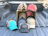 Authentic Black/Beige CC Beanie CrissCross High Ponytail Trucker Hat Distressed Wash Denim