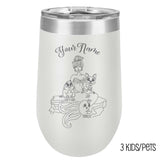 Mermaid Mom Personalized Engraved Stainless Steel Insulated Travel Tumbler - MerMama, Purr-Maid, Fur-Maid - Best Mother's Day Gift