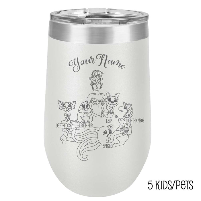 Mermaid Mom - Vaso de viaje con aislamiento de acero inoxidable grabado personalizado - MerMama, Purr-Maid, Fur-Maid - El mejor regalo para el día de la madre