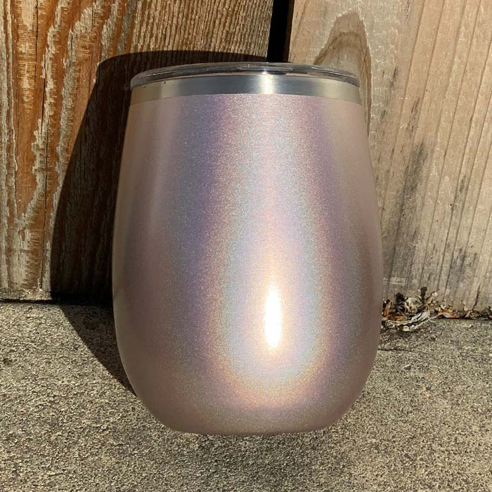 14 oz XL Holographic Glitter Wine Tumbler Laser Engraved with Logo or Blank